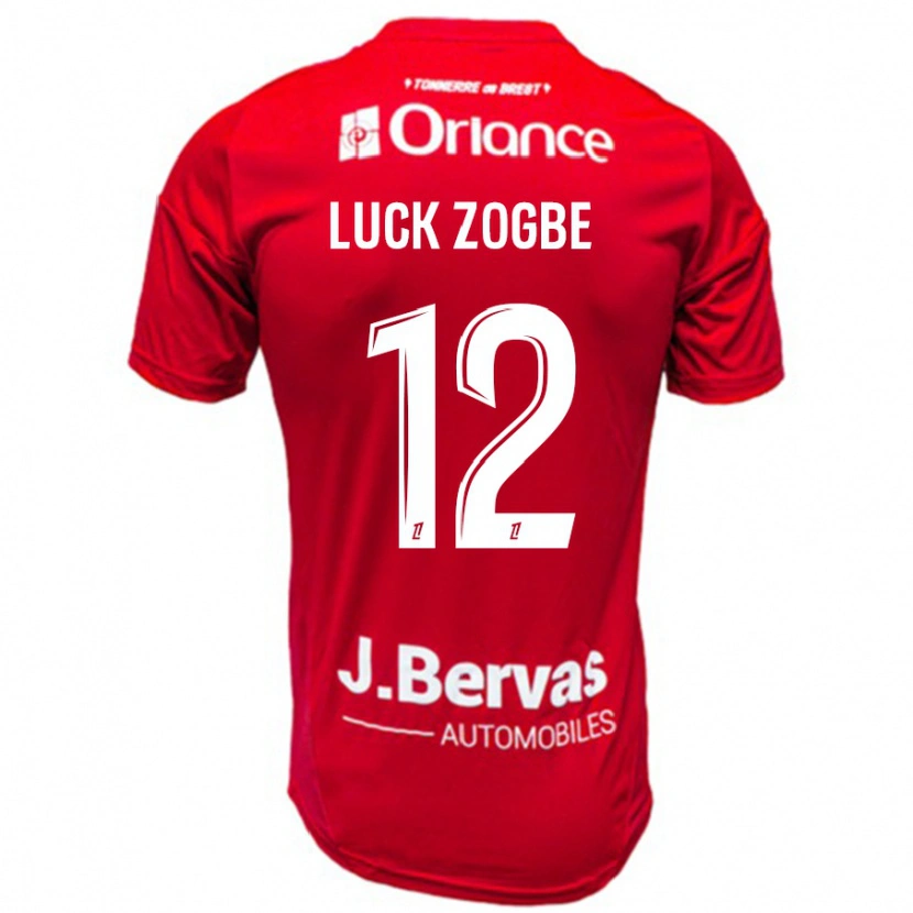 Danxen Niño Camiseta Luck Zogbé #12 Rojo Blanco 1ª Equipación 2024/25 La Camisa