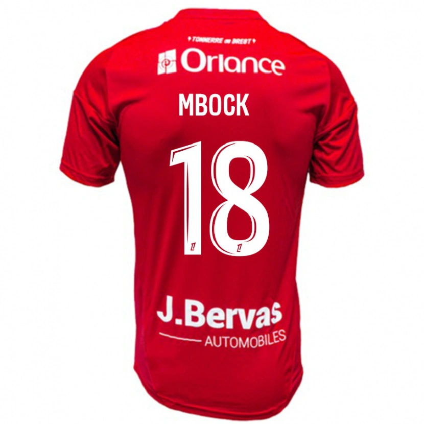 Danxen Niño Camiseta Hianga'a Mbock #18 Rojo Blanco 1ª Equipación 2024/25 La Camisa