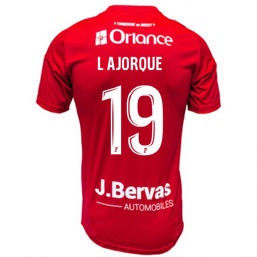 Danxen Niño Camiseta Ludovic Ajorque #19 Rojo Blanco 1ª Equipación 2024/25 La Camisa