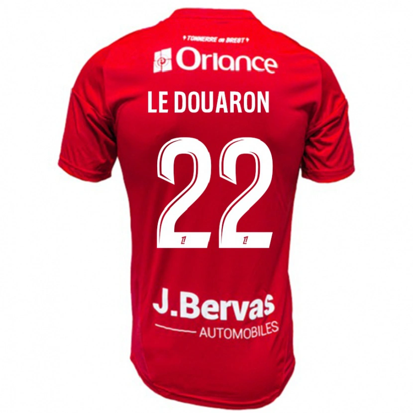 Danxen Niño Camiseta Jérémy Le Douaron #22 Rojo Blanco 1ª Equipación 2024/25 La Camisa