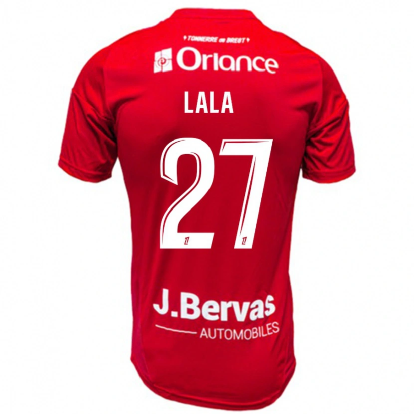 Danxen Niño Camiseta Kenny Lala #27 Rojo Blanco 1ª Equipación 2024/25 La Camisa