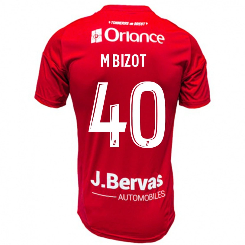 Danxen Niño Camiseta Marco Bizot #40 Rojo Blanco 1ª Equipación 2024/25 La Camisa