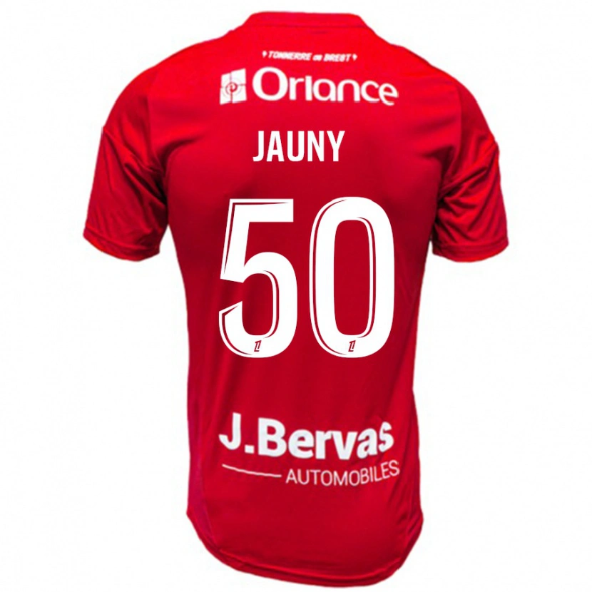 Danxen Niño Camiseta Noah Jauny #50 Rojo Blanco 1ª Equipación 2024/25 La Camisa