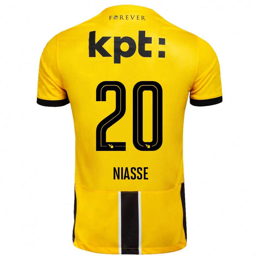 Danxen Niño Camiseta Cheikh Niasse #20 Amarillo Negro 1ª Equipación 2024/25 La Camisa