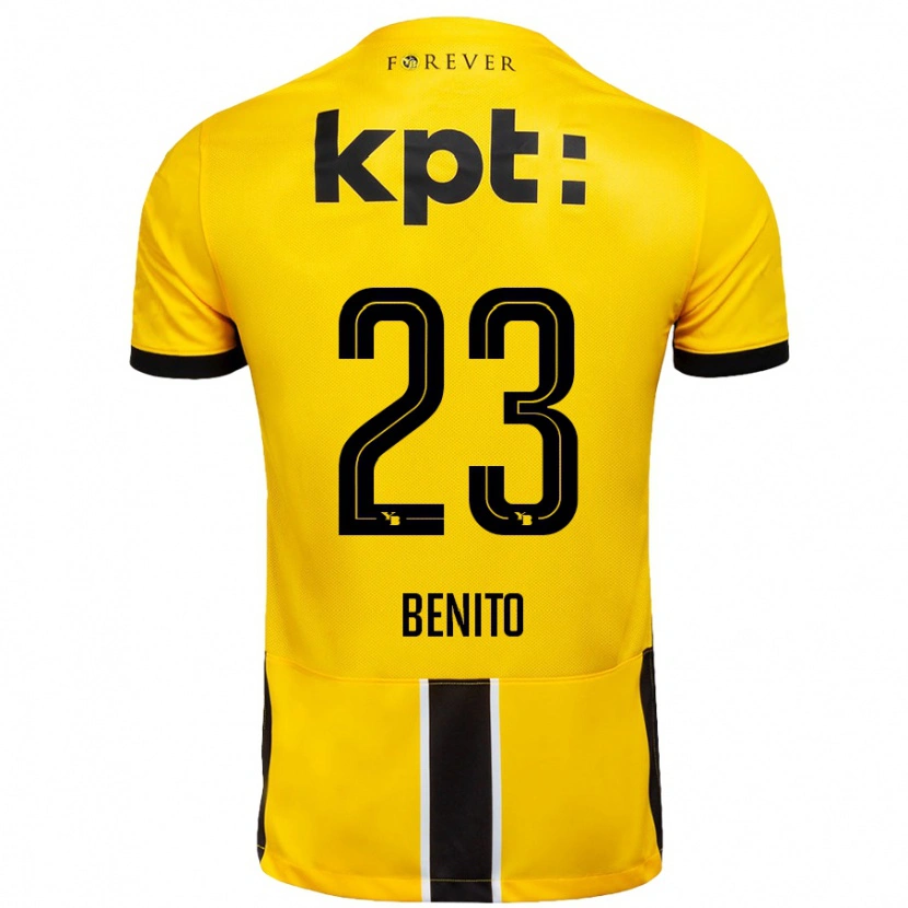 Danxen Niño Camiseta Loris Benito #23 Amarillo Negro 1ª Equipación 2024/25 La Camisa