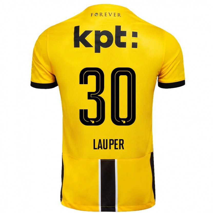 Danxen Niño Camiseta Sandro Lauper #30 Amarillo Negro 1ª Equipación 2024/25 La Camisa