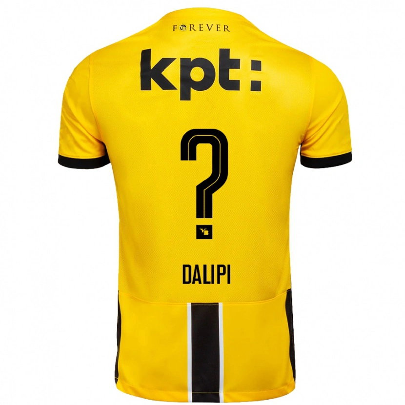 Danxen Niño Camiseta Lutfi Dalipi #0 Amarillo Negro 1ª Equipación 2024/25 La Camisa