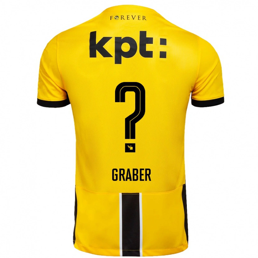 Danxen Niño Camiseta Simon Graber #0 Amarillo Negro 1ª Equipación 2024/25 La Camisa