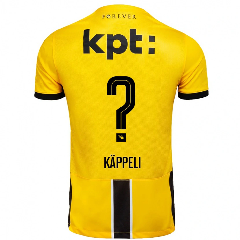 Danxen Niño Camiseta Cuno Käppeli #0 Amarillo Negro 1ª Equipación 2024/25 La Camisa