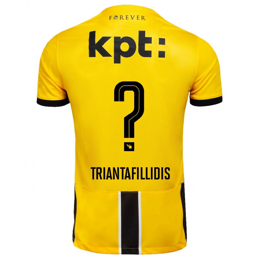 Danxen Niño Camiseta Nevin Triantafillidis #0 Amarillo Negro 1ª Equipación 2024/25 La Camisa