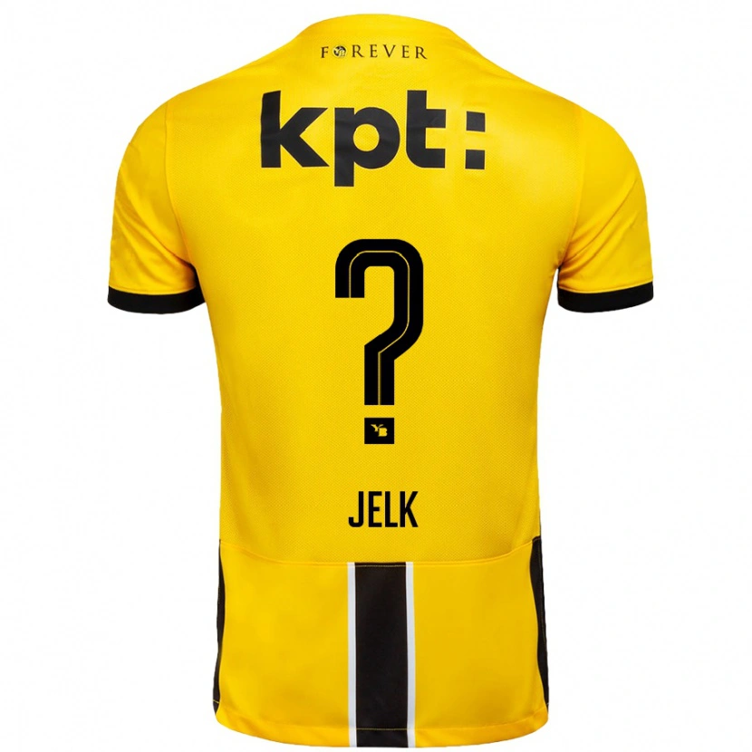 Danxen Niño Camiseta Jano Jelk #0 Amarillo Negro 1ª Equipación 2024/25 La Camisa