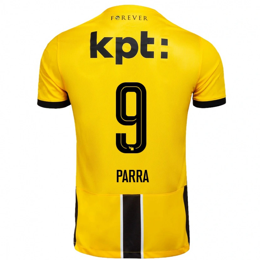 Danxen Niño Camiseta Hugo Parra #9 Amarillo Negro 1ª Equipación 2024/25 La Camisa