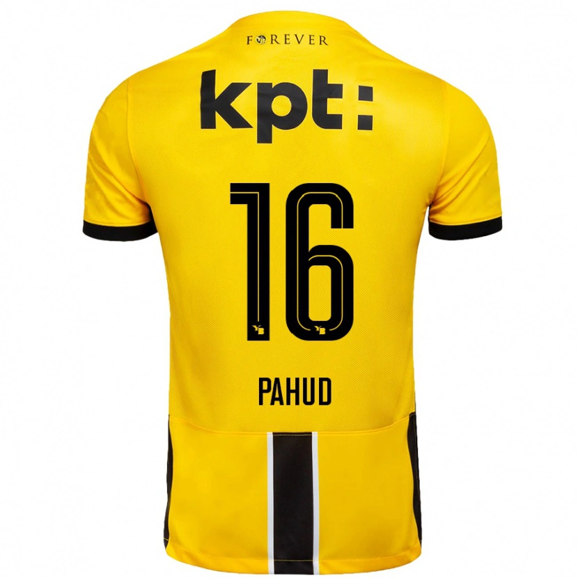 Danxen Niño Camiseta Ciril Pahud #16 Amarillo Negro 1ª Equipación 2024/25 La Camisa