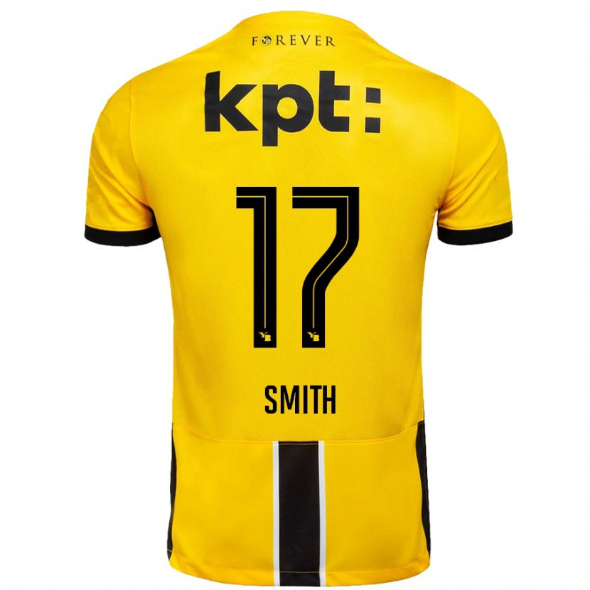 Danxen Niño Camiseta Rhodri Smith #17 Amarillo Negro 1ª Equipación 2024/25 La Camisa