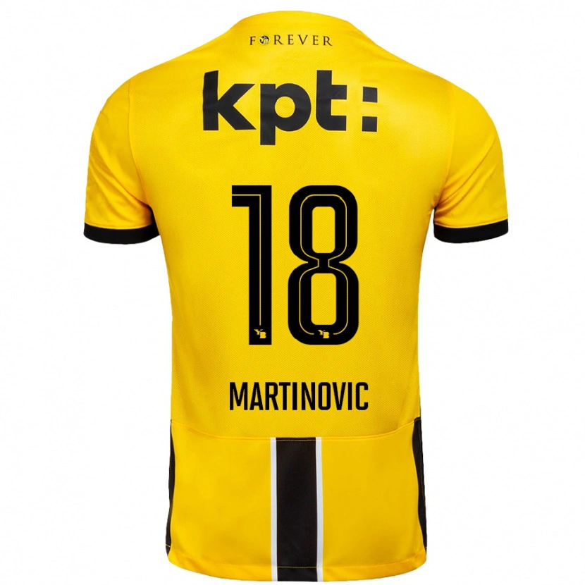 Danxen Niño Camiseta Denis Martinovic #18 Amarillo Negro 1ª Equipación 2024/25 La Camisa