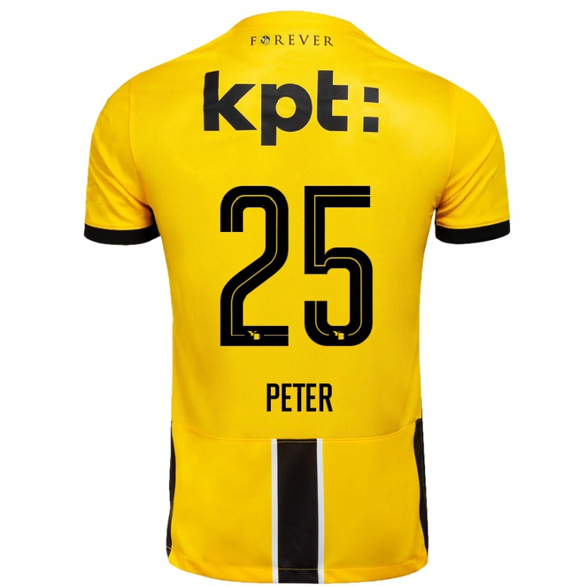 Danxen Niño Camiseta Luc Peter #25 Amarillo Negro 1ª Equipación 2024/25 La Camisa