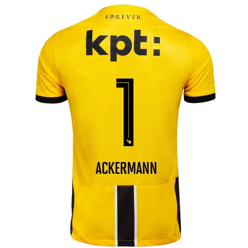 Danxen Niño Camiseta Jara Ackermann #1 Amarillo Negro 1ª Equipación 2024/25 La Camisa