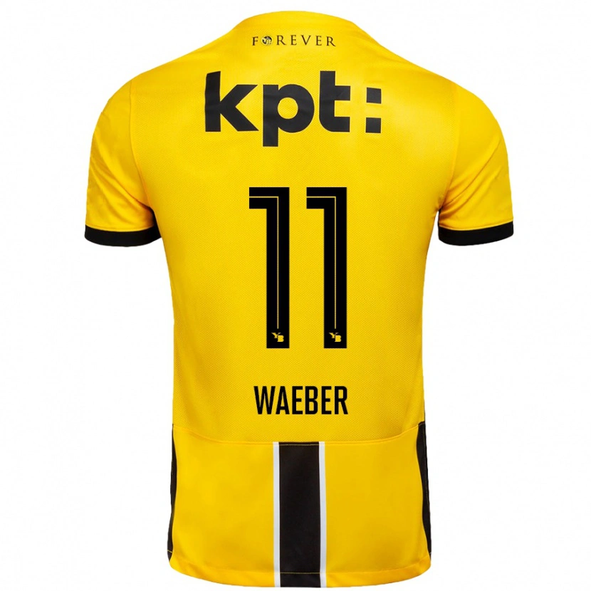 Danxen Niño Camiseta Stéphanie Waeber #11 Amarillo Negro 1ª Equipación 2024/25 La Camisa