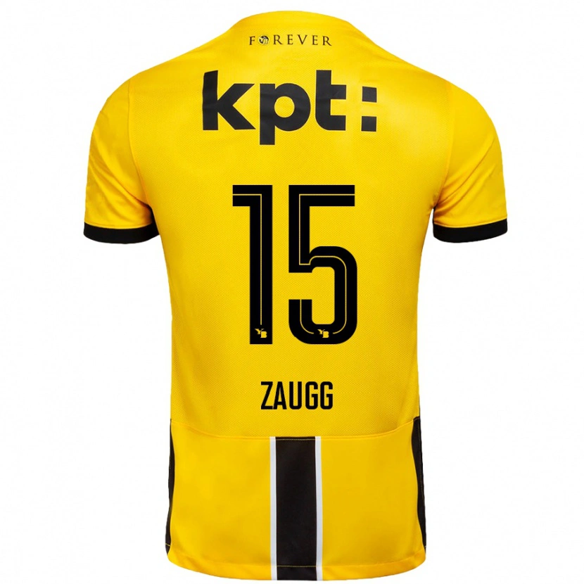 Danxen Niño Camiseta Leana Zaugg #15 Amarillo Negro 1ª Equipación 2024/25 La Camisa