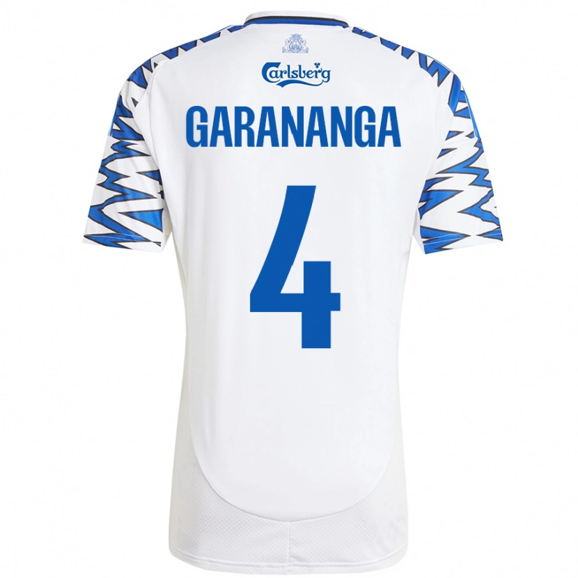 Danxen Niño Camiseta Munashe Garananga #4 Blanco Azul Cielo 1ª Equipación 2024/25 La Camisa