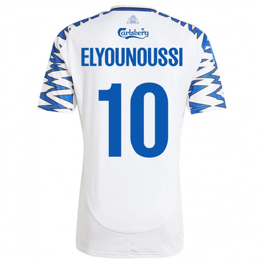 Danxen Niño Camiseta Mohamed Elyounoussi #10 Blanco Azul Cielo 1ª Equipación 2024/25 La Camisa