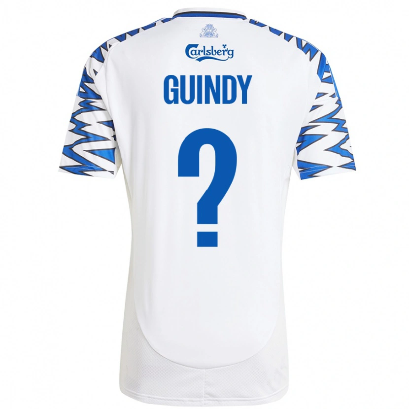 Danxen Niño Camiseta Eliot Guindy #0 Blanco Azul Cielo 1ª Equipación 2024/25 La Camisa