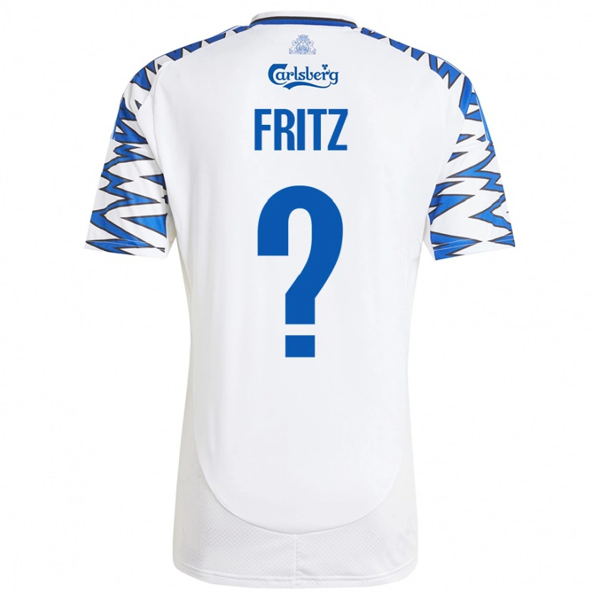 Danxen Niño Camiseta Gustav Fritz #0 Blanco Azul Cielo 1ª Equipación 2024/25 La Camisa