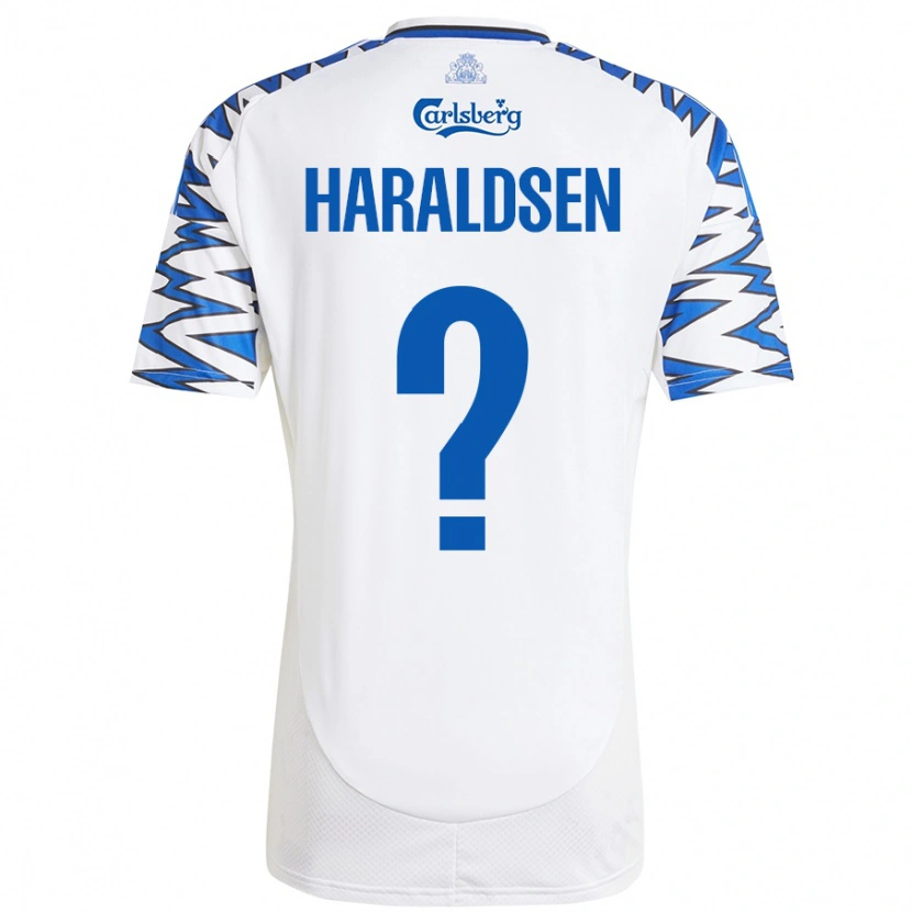 Danxen Niño Camiseta Henrik Haraldsen #0 Blanco Azul Cielo 1ª Equipación 2024/25 La Camisa