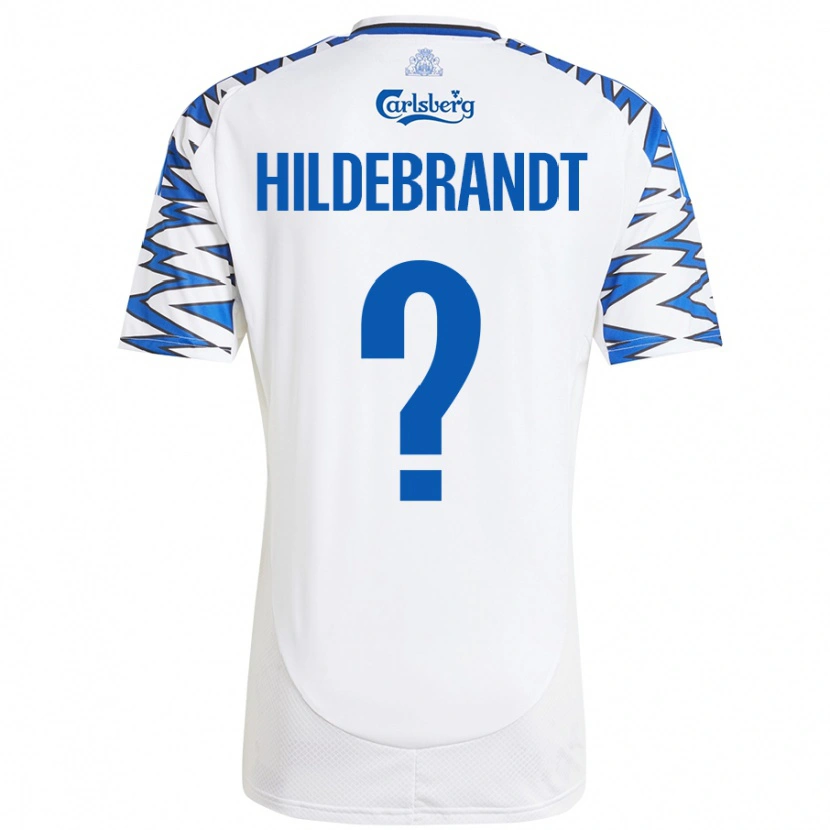 Danxen Niño Camiseta Sylvester Hildebrandt #0 Blanco Azul Cielo 1ª Equipación 2024/25 La Camisa