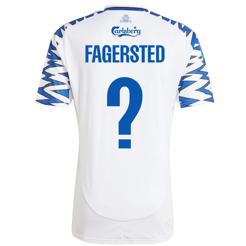 Danxen Niño Camiseta Johan Fagersted #0 Blanco Azul Cielo 1ª Equipación 2024/25 La Camisa