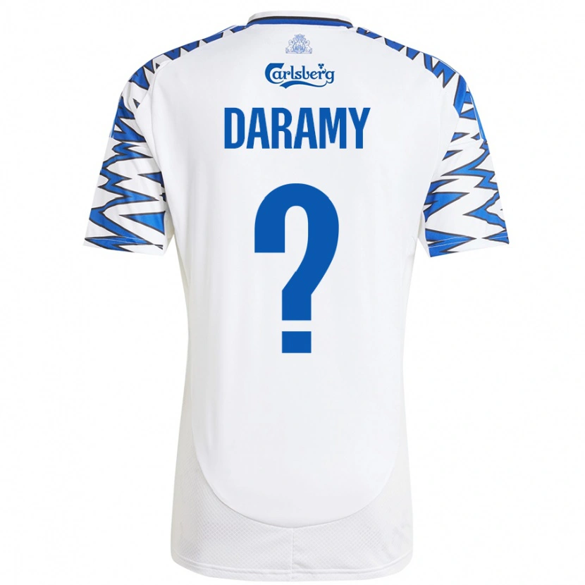 Danxen Niño Camiseta Abdul Daramy #0 Blanco Azul Cielo 1ª Equipación 2024/25 La Camisa