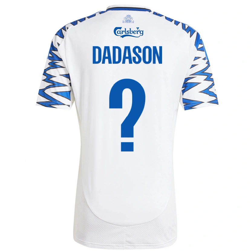 Danxen Niño Camiseta Viktor Dadason #0 Blanco Azul Cielo 1ª Equipación 2024/25 La Camisa