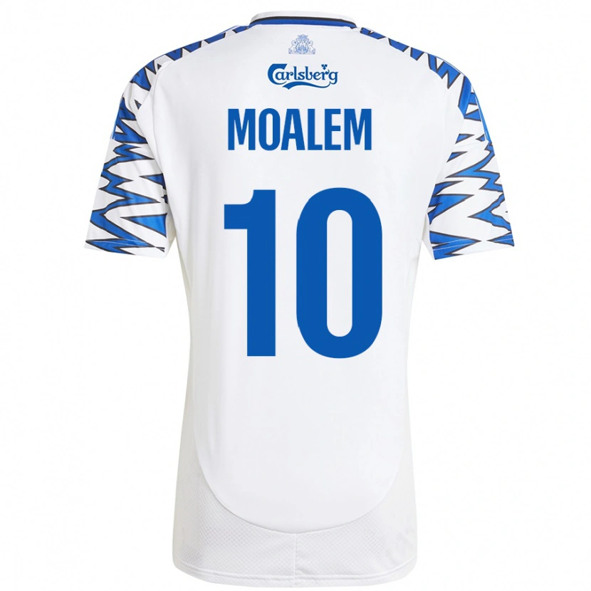 Danxen Niño Camiseta Jonathan Moalem #10 Blanco Azul Cielo 1ª Equipación 2024/25 La Camisa