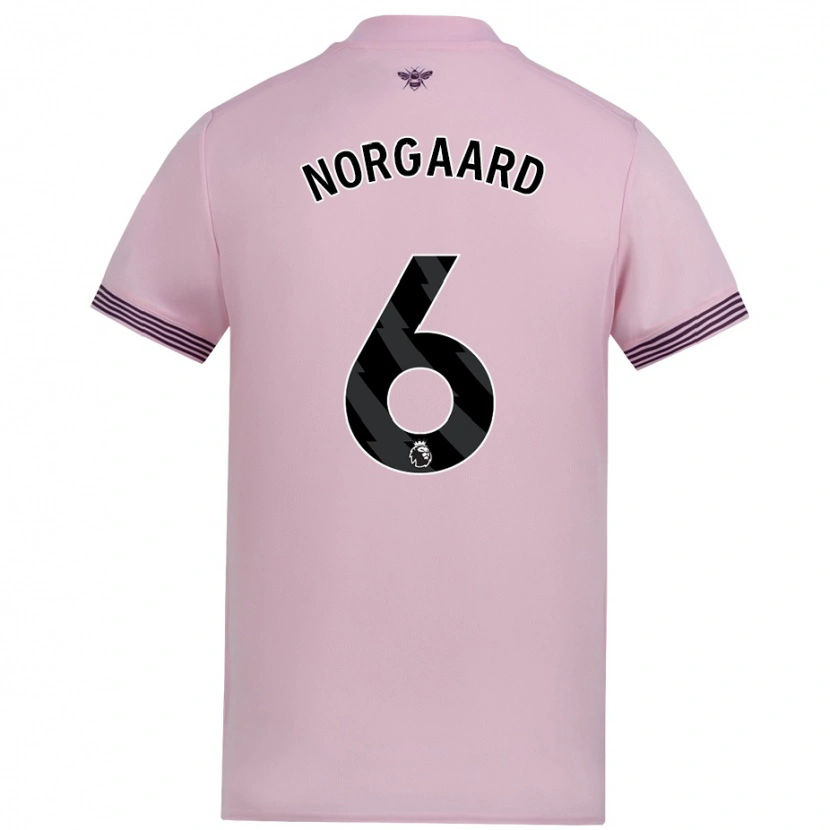 Danxen Niño Camiseta Christian Nørgaard #6 Rosa 2ª Equipación 2024/25 La Camisa