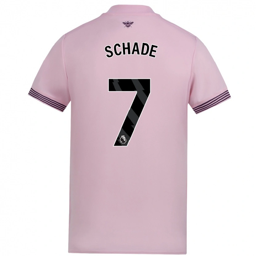 Danxen Niño Camiseta Kevin Schade #7 Rosa 2ª Equipación 2024/25 La Camisa