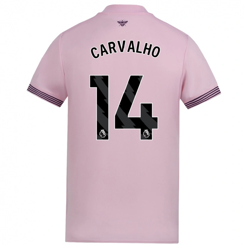 Danxen Niño Camiseta Fábio Carvalho #14 Rosa 2ª Equipación 2024/25 La Camisa