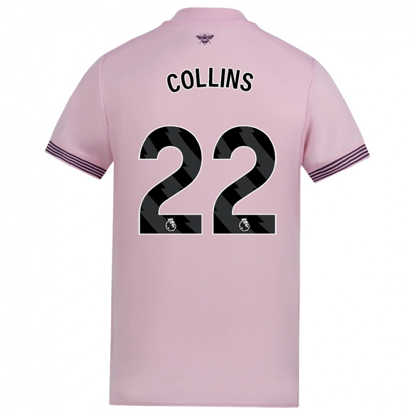 Danxen Niño Camiseta Nathan Collins #22 Rosa 2ª Equipación 2024/25 La Camisa