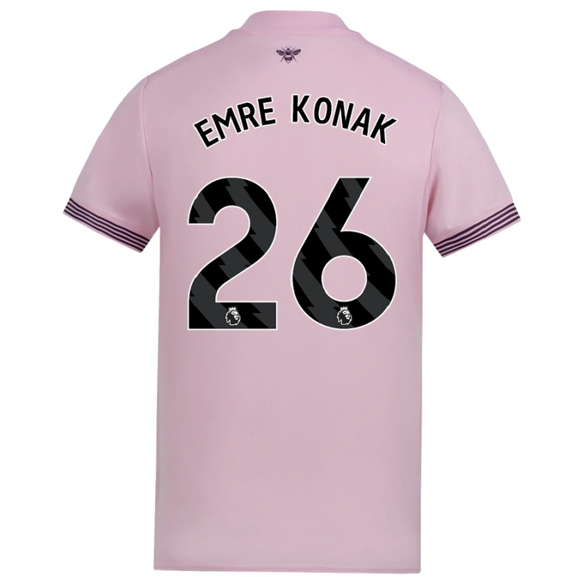 Danxen Niño Camiseta Yunus Emre Konak #26 Rosa 2ª Equipación 2024/25 La Camisa