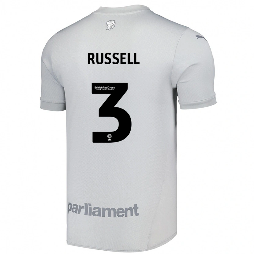 Danxen Niño Camiseta Jon Russell #3 Gris Plata 2ª Equipación 2024/25 La Camisa