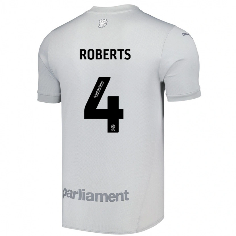 Danxen Niño Camiseta Marc Roberts #4 Gris Plata 2ª Equipación 2024/25 La Camisa