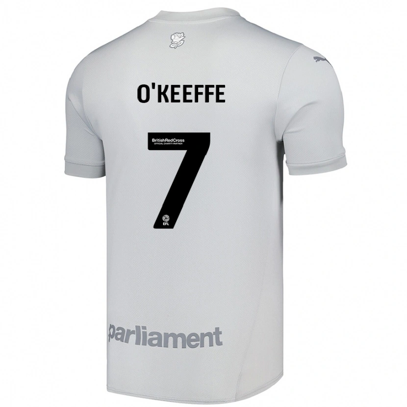 Danxen Niño Camiseta Corey O'keeffe #7 Gris Plata 2ª Equipación 2024/25 La Camisa