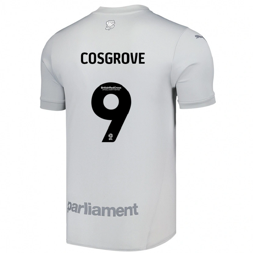 Danxen Niño Camiseta Sam Cosgrove #9 Gris Plata 2ª Equipación 2024/25 La Camisa