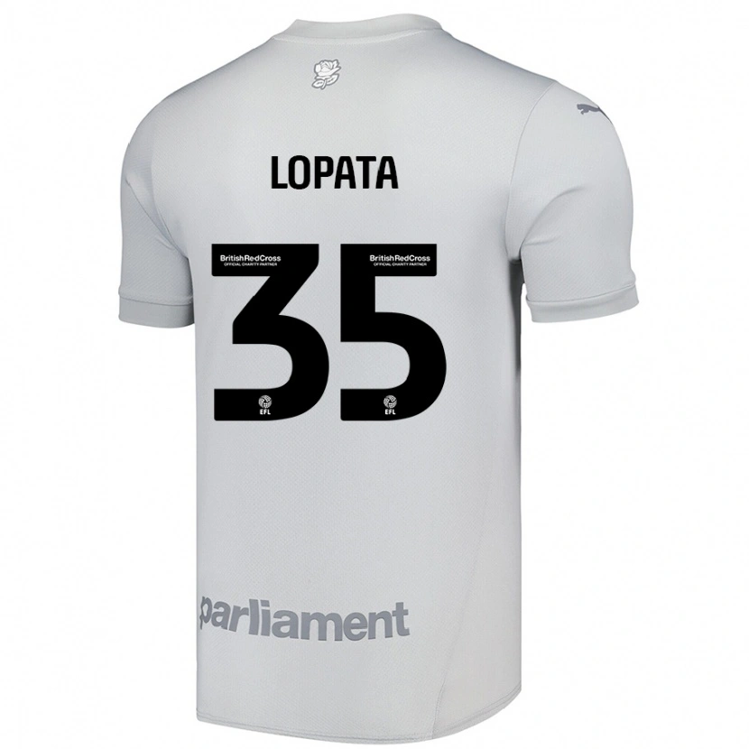 Danxen Niño Camiseta Kacper Lopata #35 Gris Plata 2ª Equipación 2024/25 La Camisa