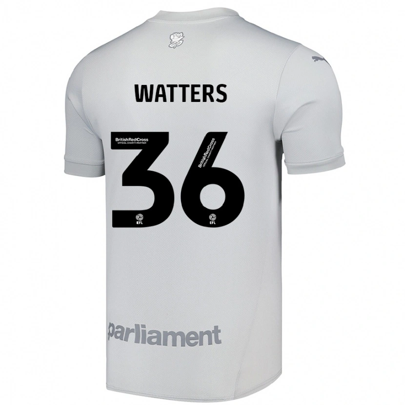 Danxen Niño Camiseta Max Watters #36 Gris Plata 2ª Equipación 2024/25 La Camisa