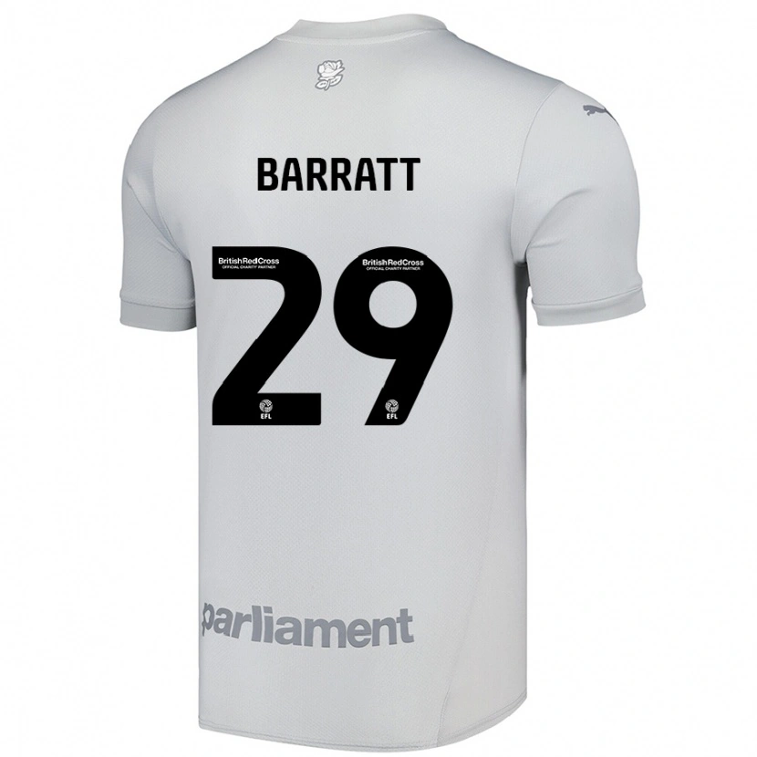 Danxen Niño Camiseta Connor Barratt #29 Gris Plata 2ª Equipación 2024/25 La Camisa