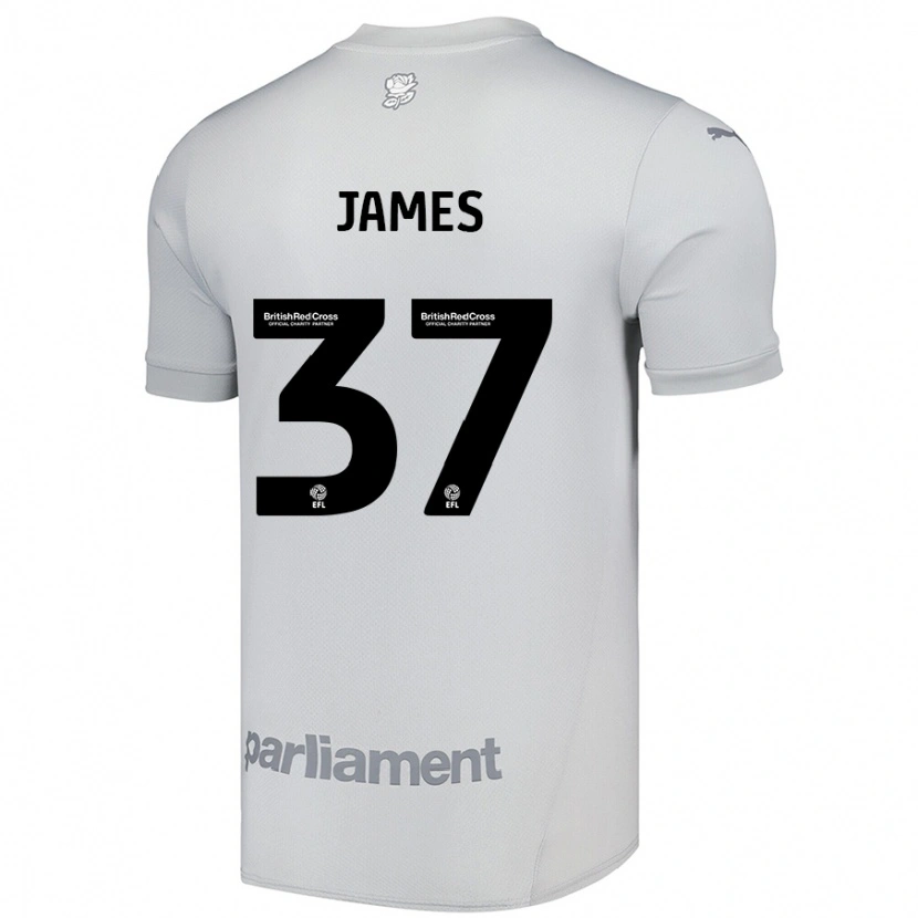 Danxen Niño Camiseta Nathan James #37 Gris Plata 2ª Equipación 2024/25 La Camisa