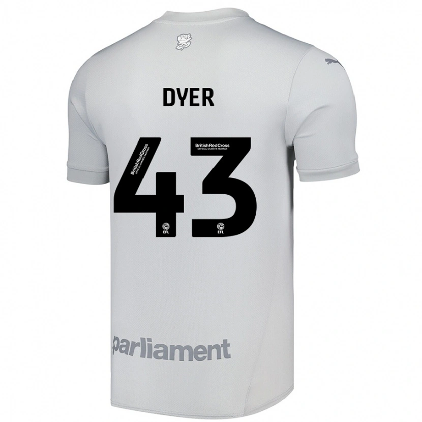 Danxen Niño Camiseta Josiah Dyer #43 Gris Plata 2ª Equipación 2024/25 La Camisa