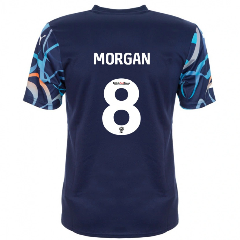 Danxen Niño Camiseta Albie Morgan #8 Azul Marino 2ª Equipación 2024/25 La Camisa