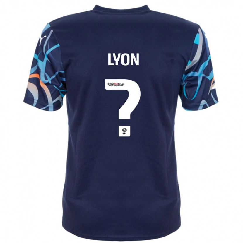 Danxen Niño Camiseta Moesha Lyon #0 Azul Marino 2ª Equipación 2024/25 La Camisa