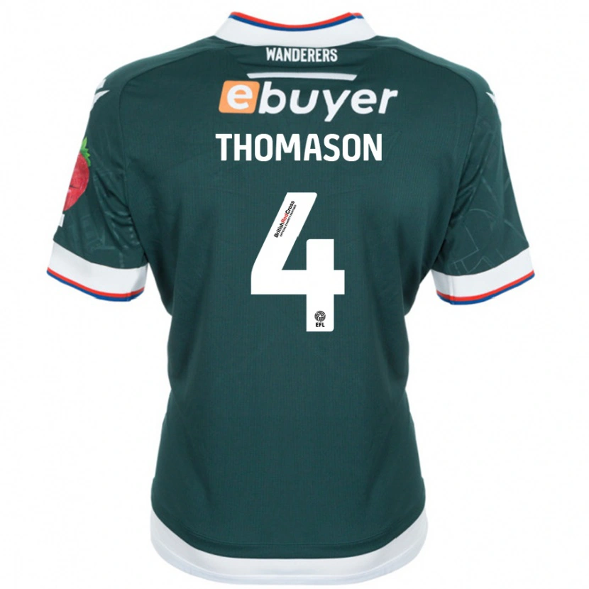 Danxen Niño Camiseta George Thomason #4 Verde Oscuro 2ª Equipación 2024/25 La Camisa